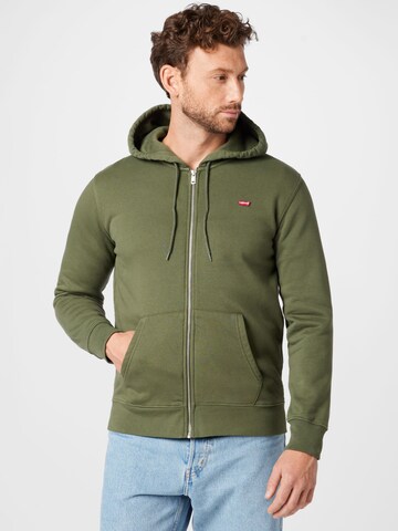 Veste de survêtement 'Zip Up Hoodie' LEVI'S ® en vert : devant