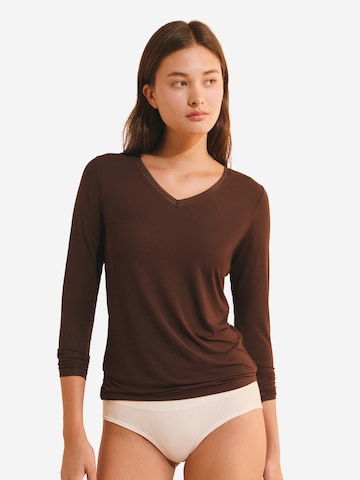 Maglietta intima 'Warme Up Lace' di ETAM in marrone: frontale
