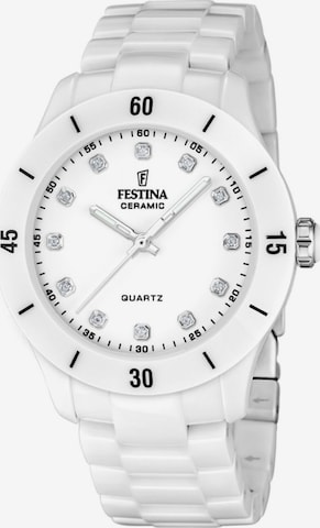 FESTINA Analoguhr 'Watch Ceramic' in Weiß: Vorderseite