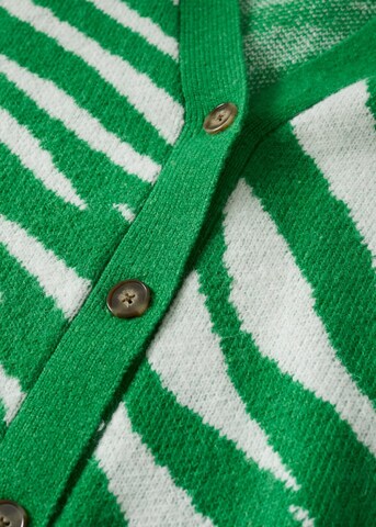 MANGO Neuletakki 'zebry' värissä vihreä