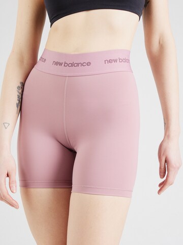new balance Skinny Spodnie sportowe 'Sleek 5' w kolorze różowy