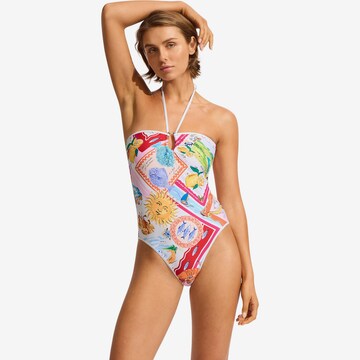 Seafolly Swimsuit 'Wish You Were Here' in Mixed colors: front