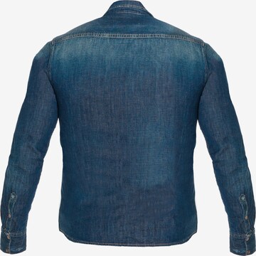 Le Temps Des Cerises Regular fit Button Up Shirt 'JUANITO' in Blue