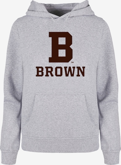 Merchcode Sweatshirt 'Brown University' in dunkelbraun / grau, Produktansicht