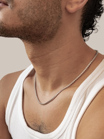 Hey Happiness Ketting 'Twist Link' in Zilver: voorkant