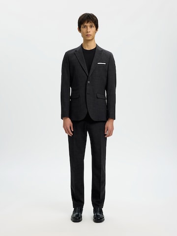 SELECTED Slim fit Trousers with creases 'SLHOASIS' in Black