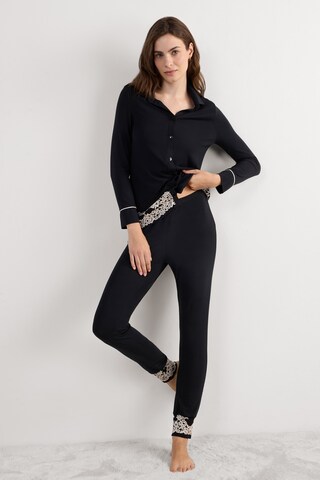 INTIMISSIMI Pyjamahose 'Pretty Flowers' in Schwarz