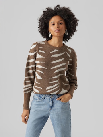 VERO MODA Sweater 'TARI' in Brown: front