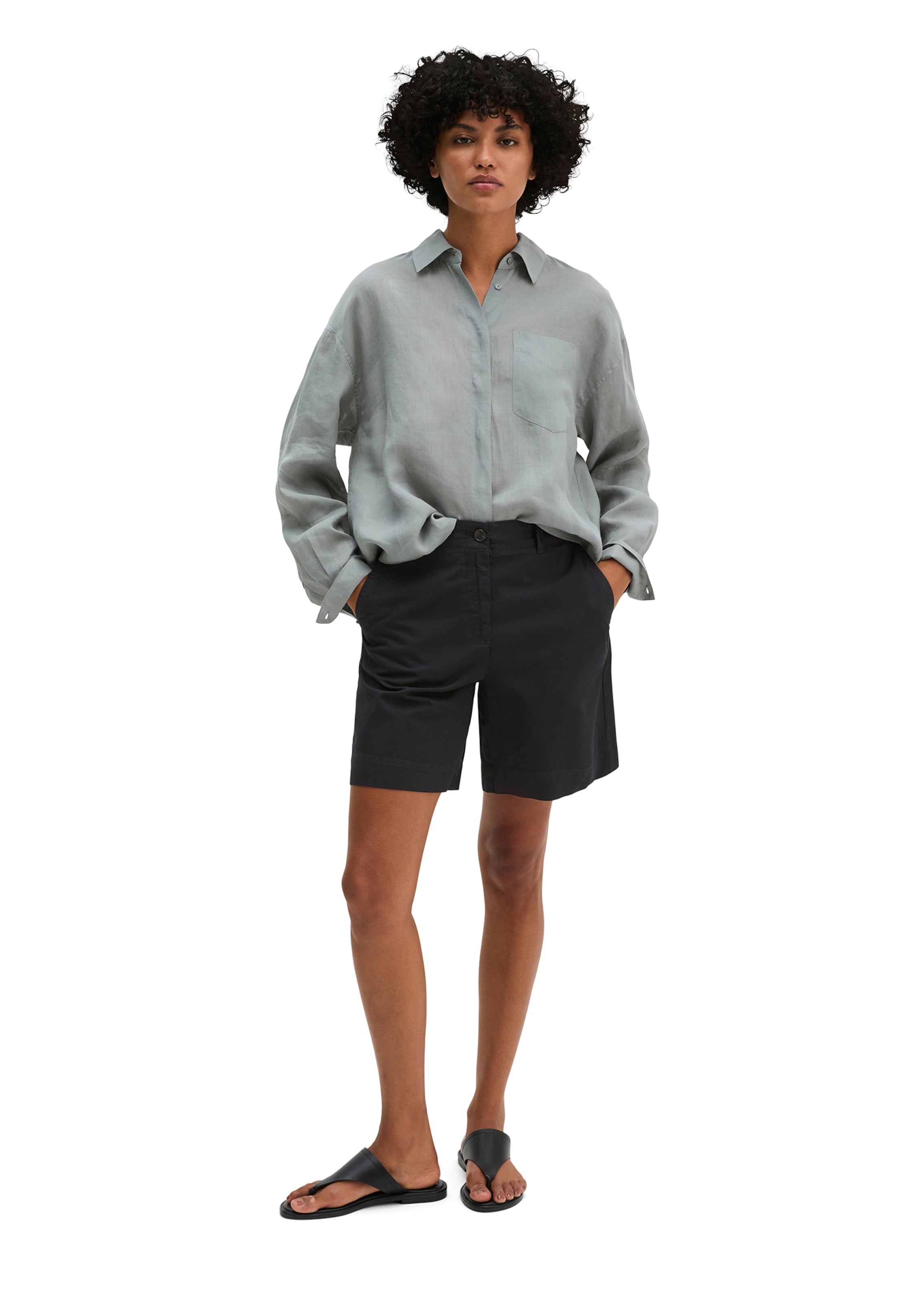 Marc O'Polo Loosefit Broek 'Lande' in Zwart