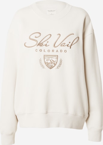 Sweat-shirt Abercrombie & Fitch en beige : devant