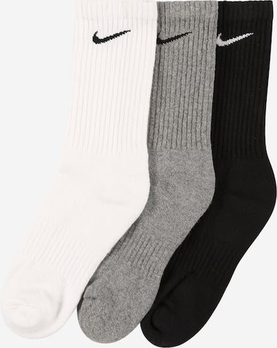 NIKE Chaussettes de sport en gris chiné / noir / blanc, Vue avec produit