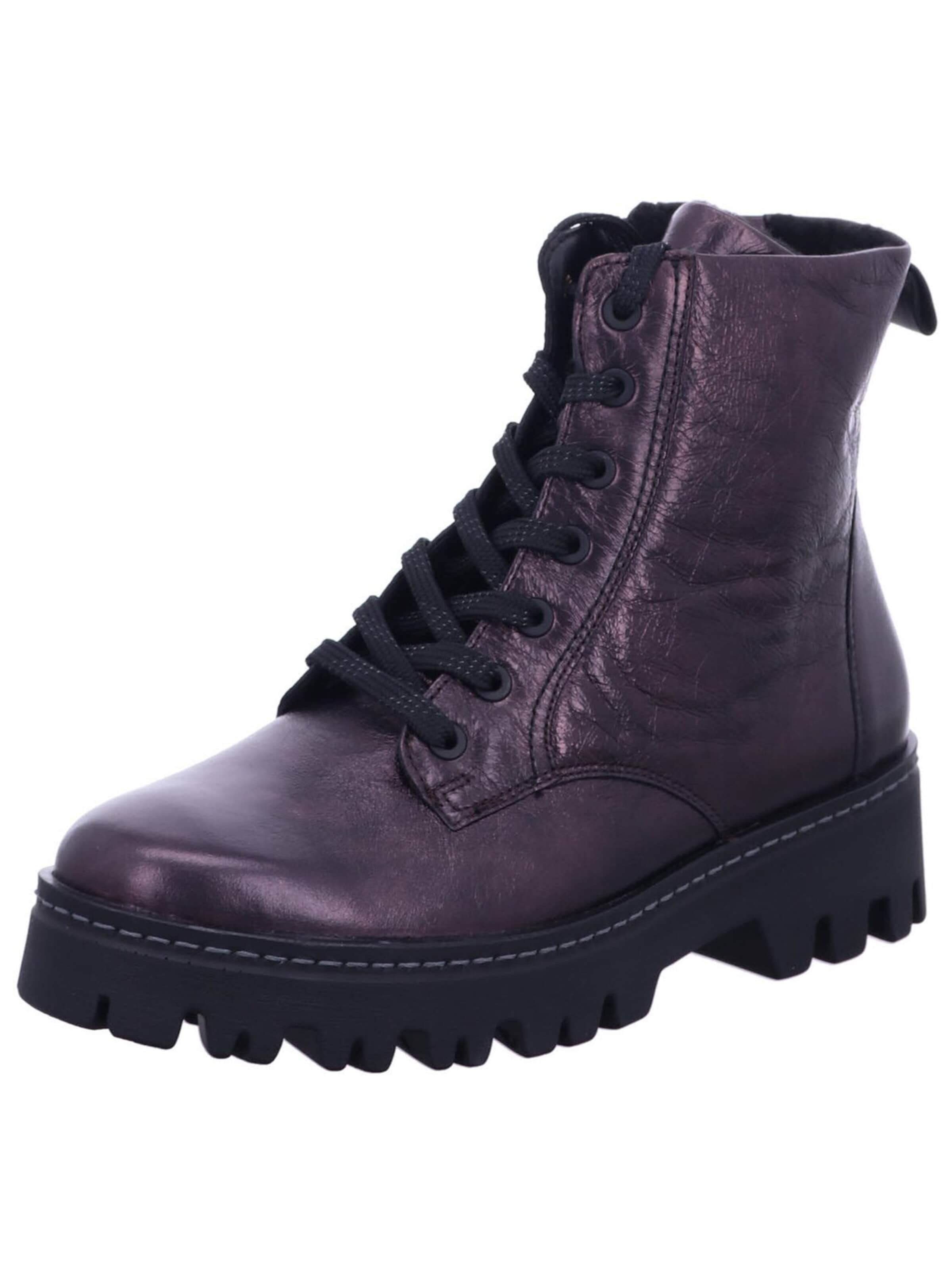 WALDLÄUFER Baskets hautes 'Stiefelette Damen 732808-145 078 Echtleder in rot' en 38,5 en violet foncé, Vue avec produit