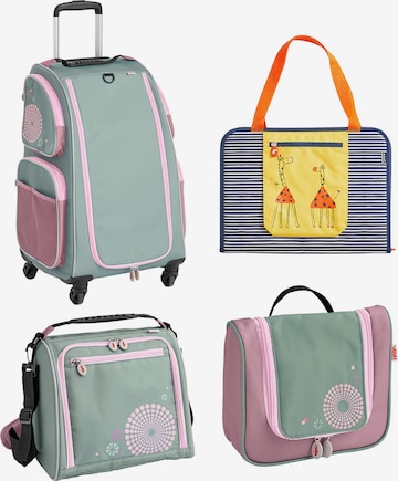 HABA Set ' Schranktrolley 4 Rollen, Trolleytasche, Kreativtasche und Kulturbeutel ' in Green: front