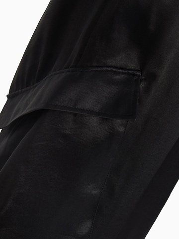 Bershka Wide leg Cargo Pants in Black