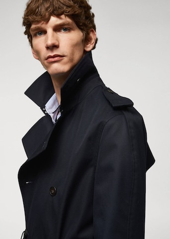 MANGO MAN Between-Seasons Coat in Blue