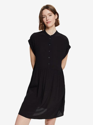 ESPRIT Košilové šaty – černá: přední strana