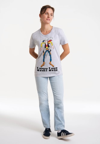 LOGOSHIRT T-Shirt 'Lucky Luke Colt' in Grau