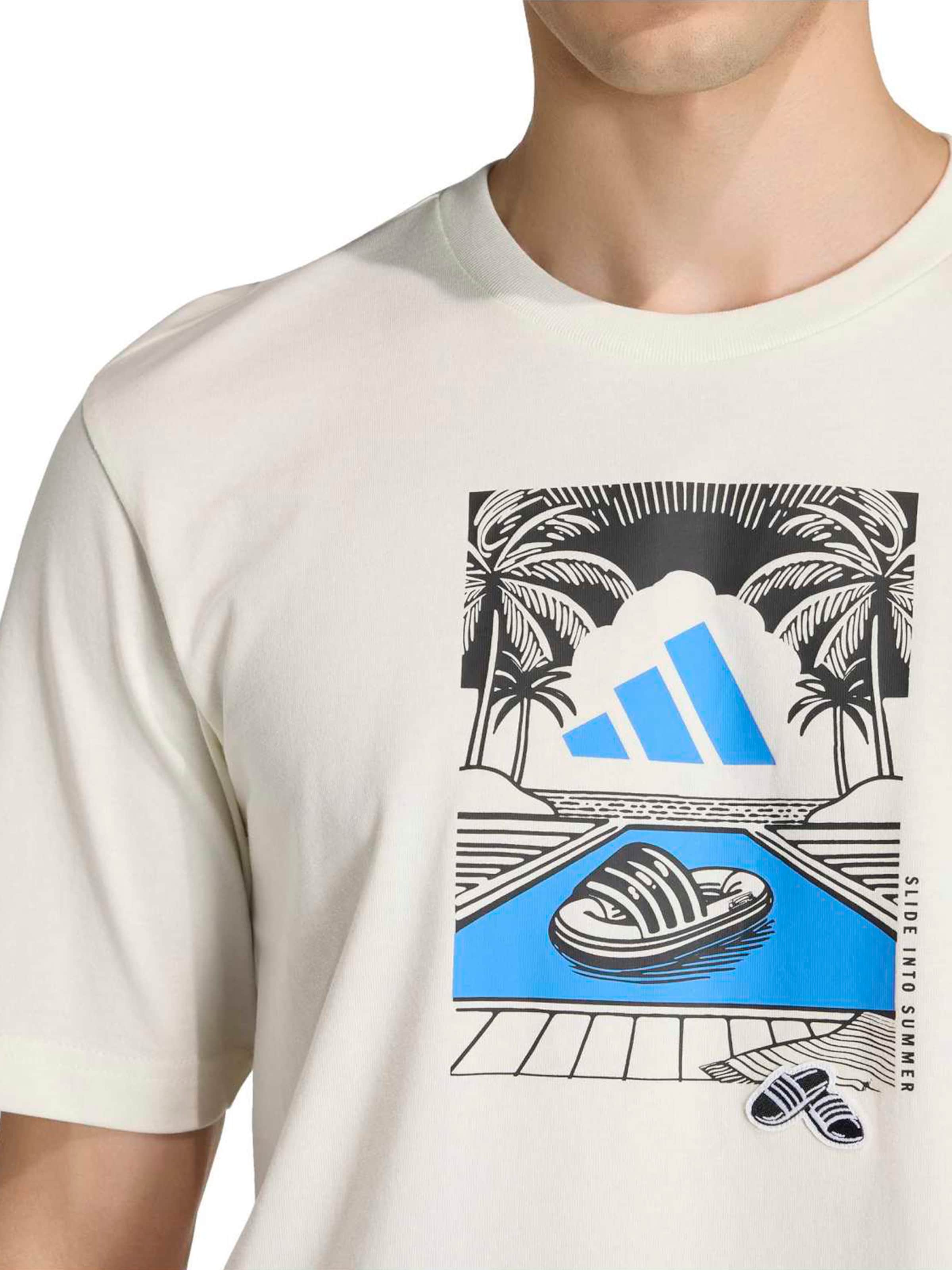 ADIDAS SPORTSWEAR Funkční tričko 'SLIDE' – bílá