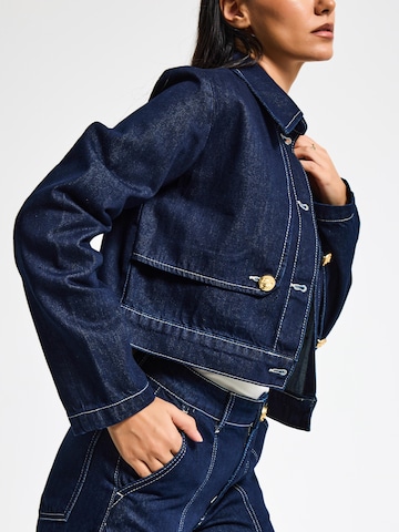 IT'S BASIC Vest 'CROPPED DENIM JACKET' in Blue
