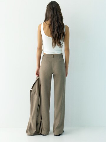 Pull&Bear Wide Leg Hose in Braun