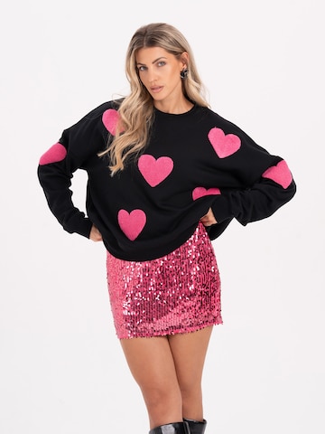 Sweat-shirt MYLAVIE by Sarah Harrison en noir : devant