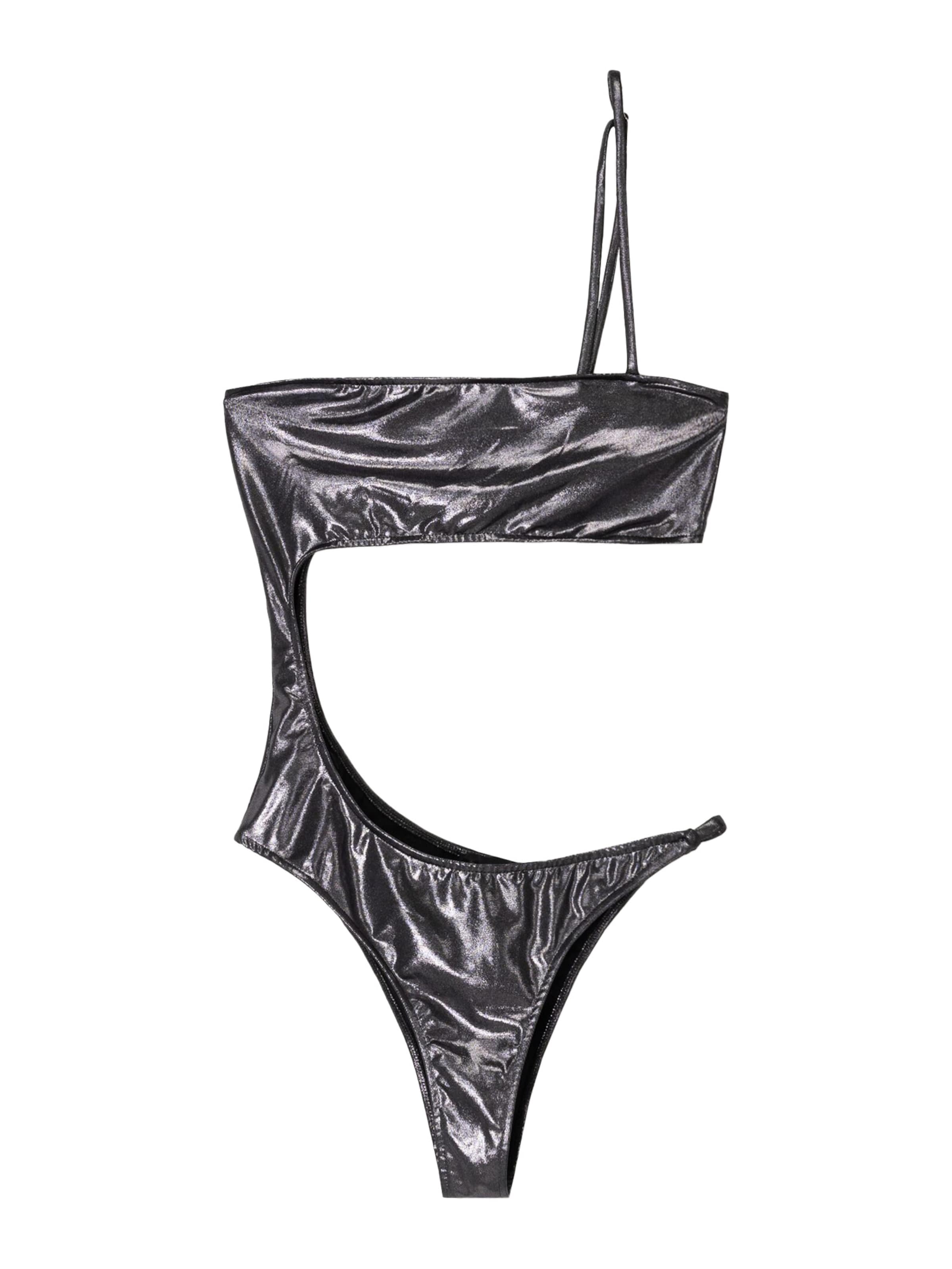 Bustino Costume intero di Bershka in argento: frontale