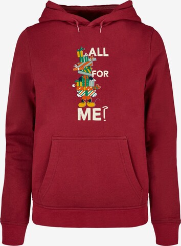 ABSOLUTE CULT Sweatshirt 'Mickey Mouse - Presents All For Me' in Rood: voorkant