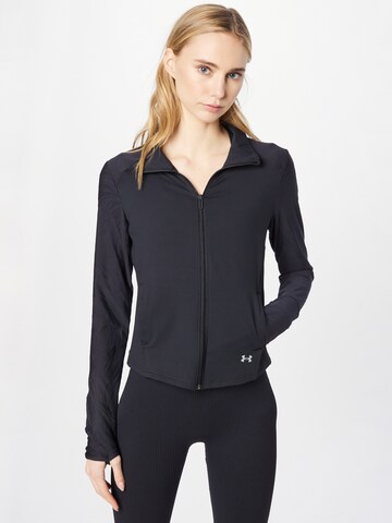 Veste de survêtement UNDER ARMOUR en noir : devant