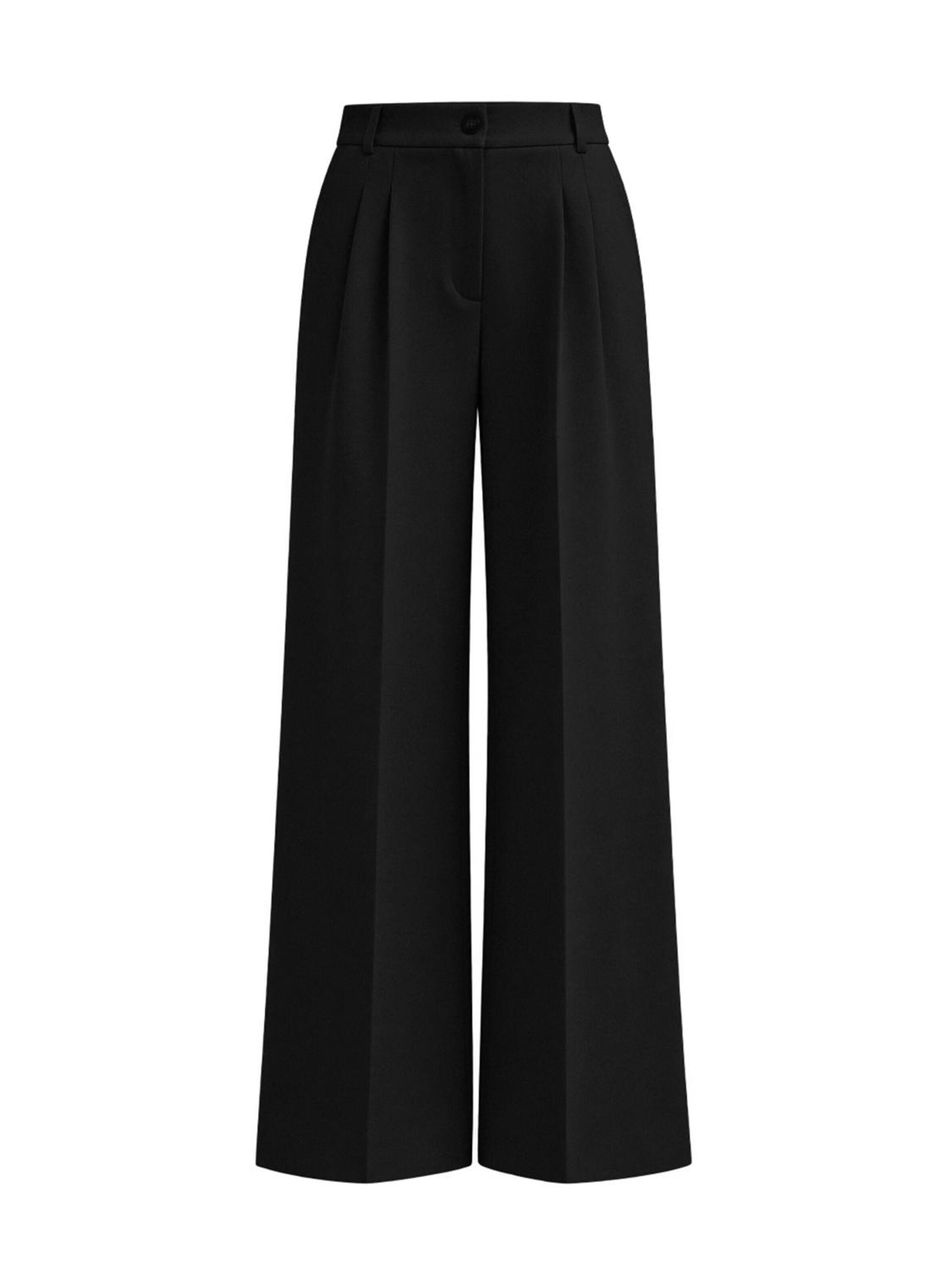 Il Lanificio - Pierna ancha Pantalón en negro: frente
