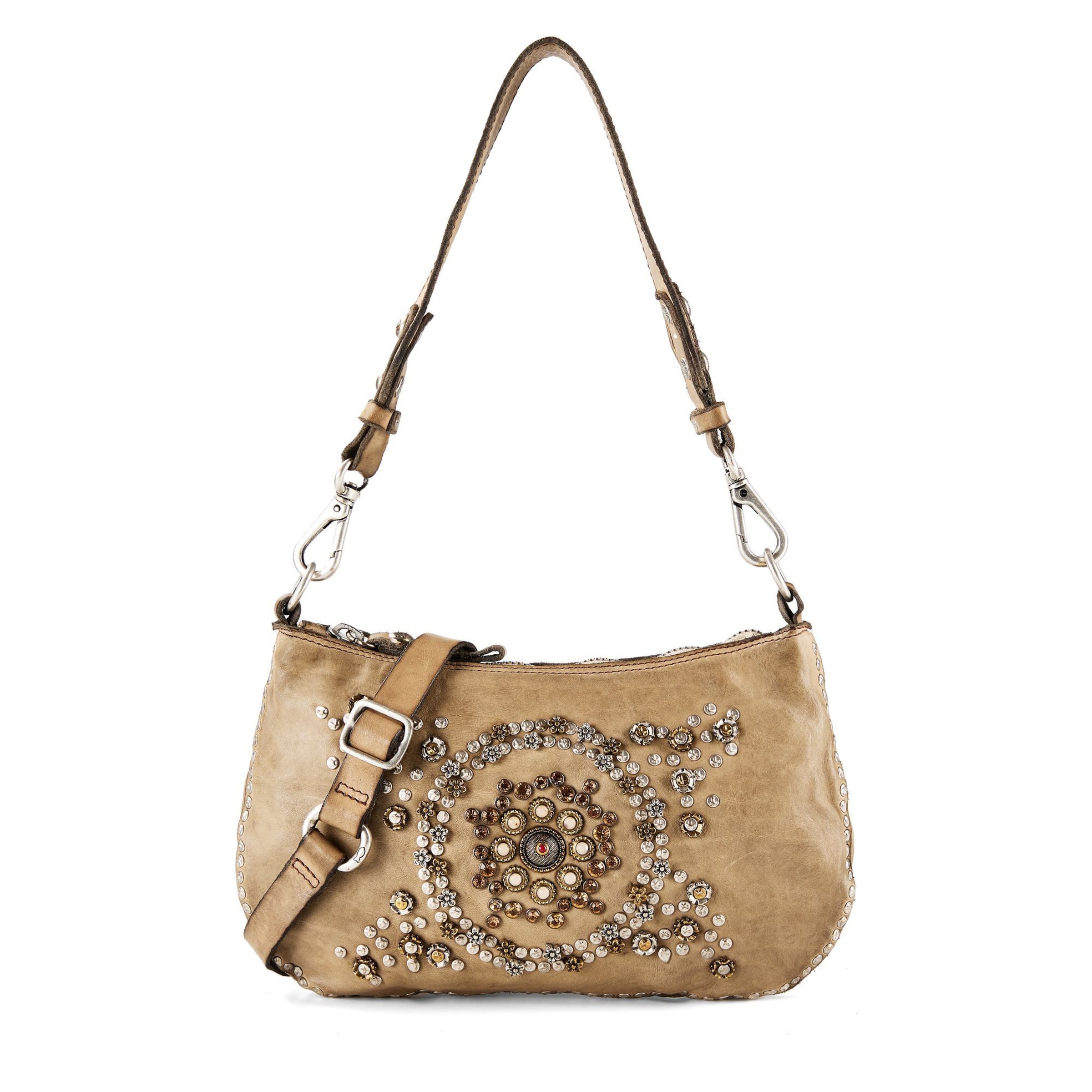 Campomaggi Schoudertas 'Teresa' in Beige: voorkant