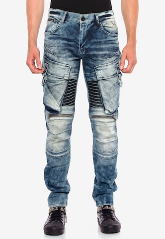 CIPO & BAXX Regular Cargo Jeans in Blue: front