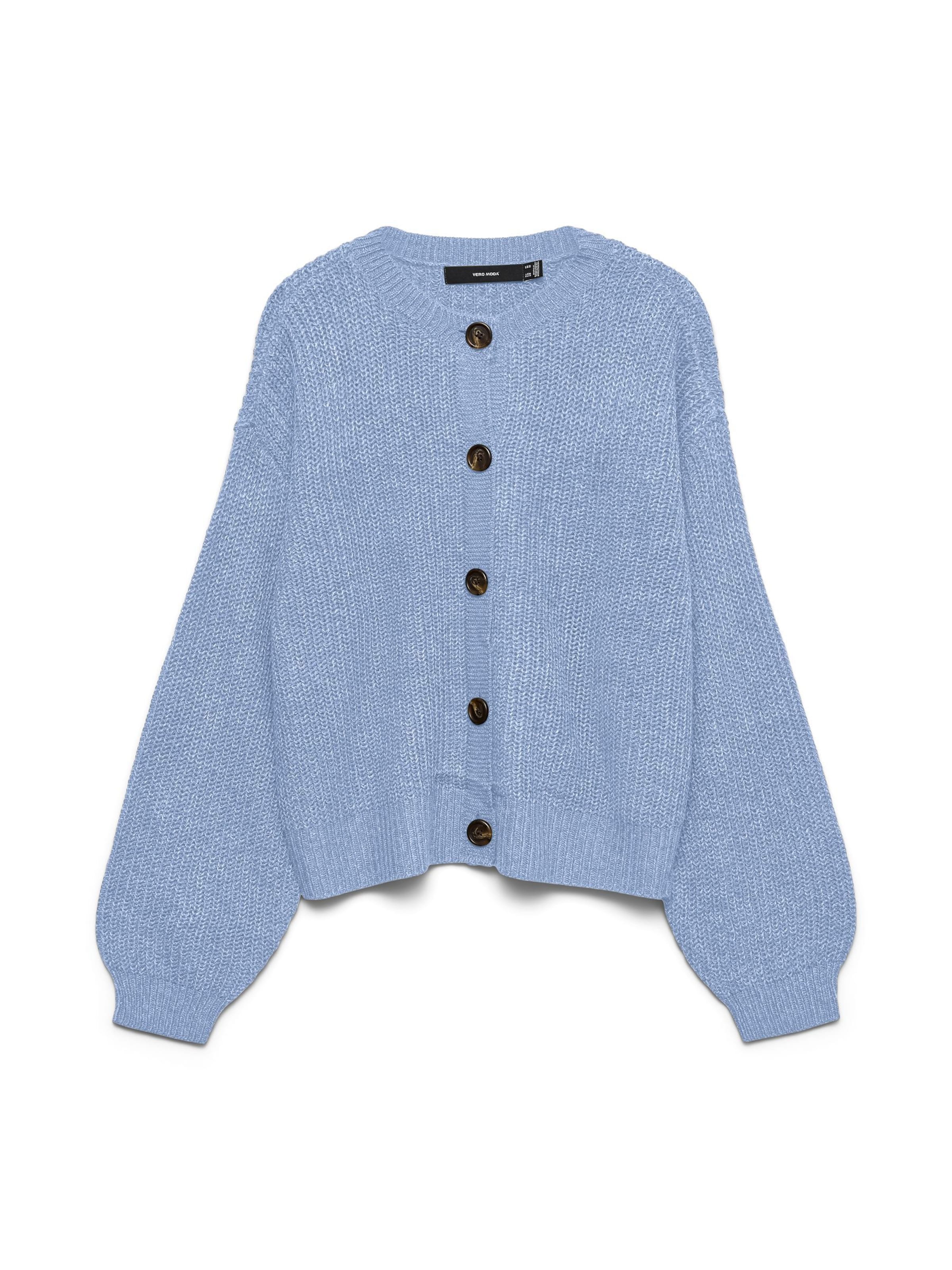 VERO MODA Knit Cardigan 'VMLea' in Blue: front