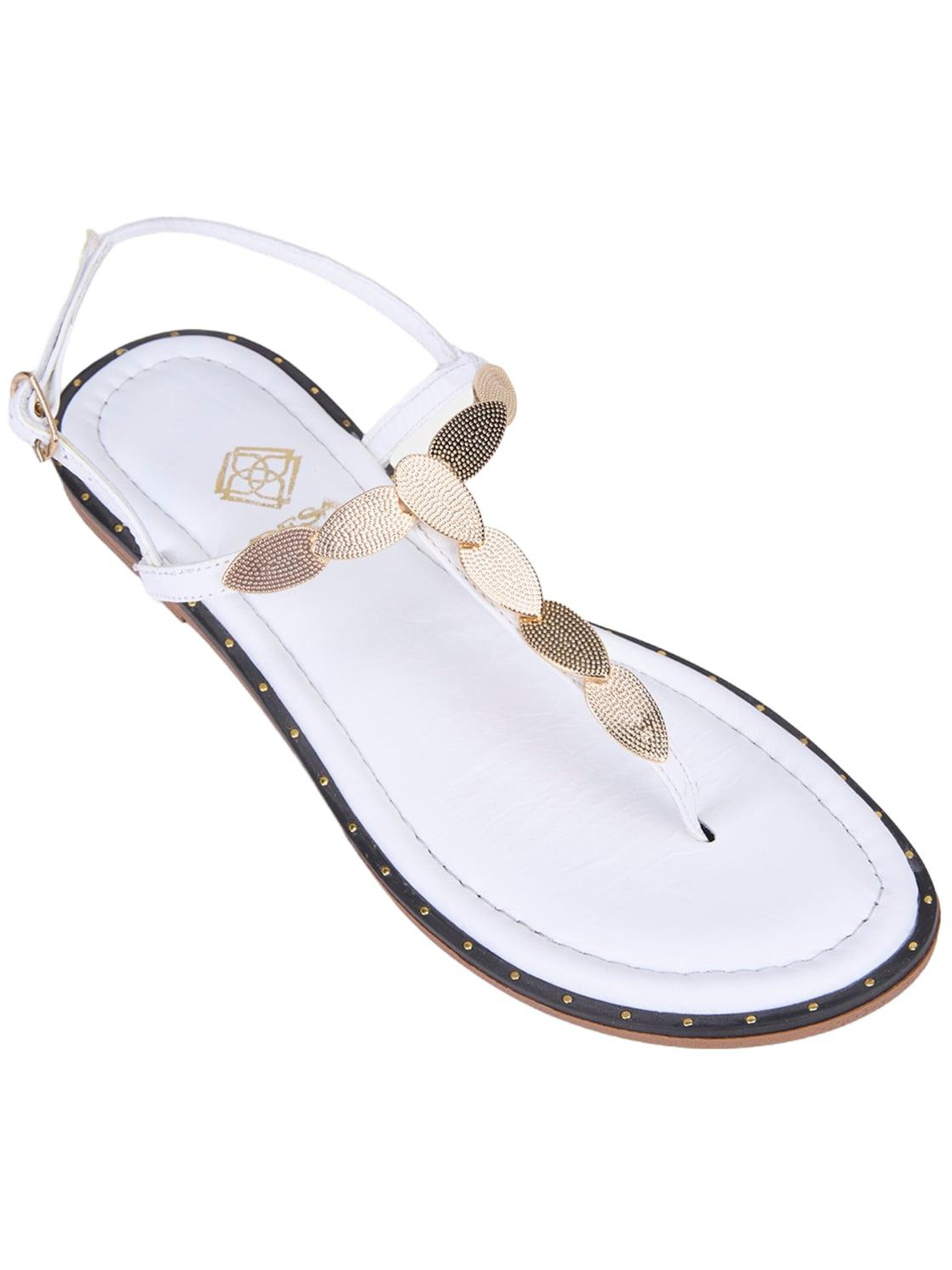 Desa T-Bar Sandals in White: front