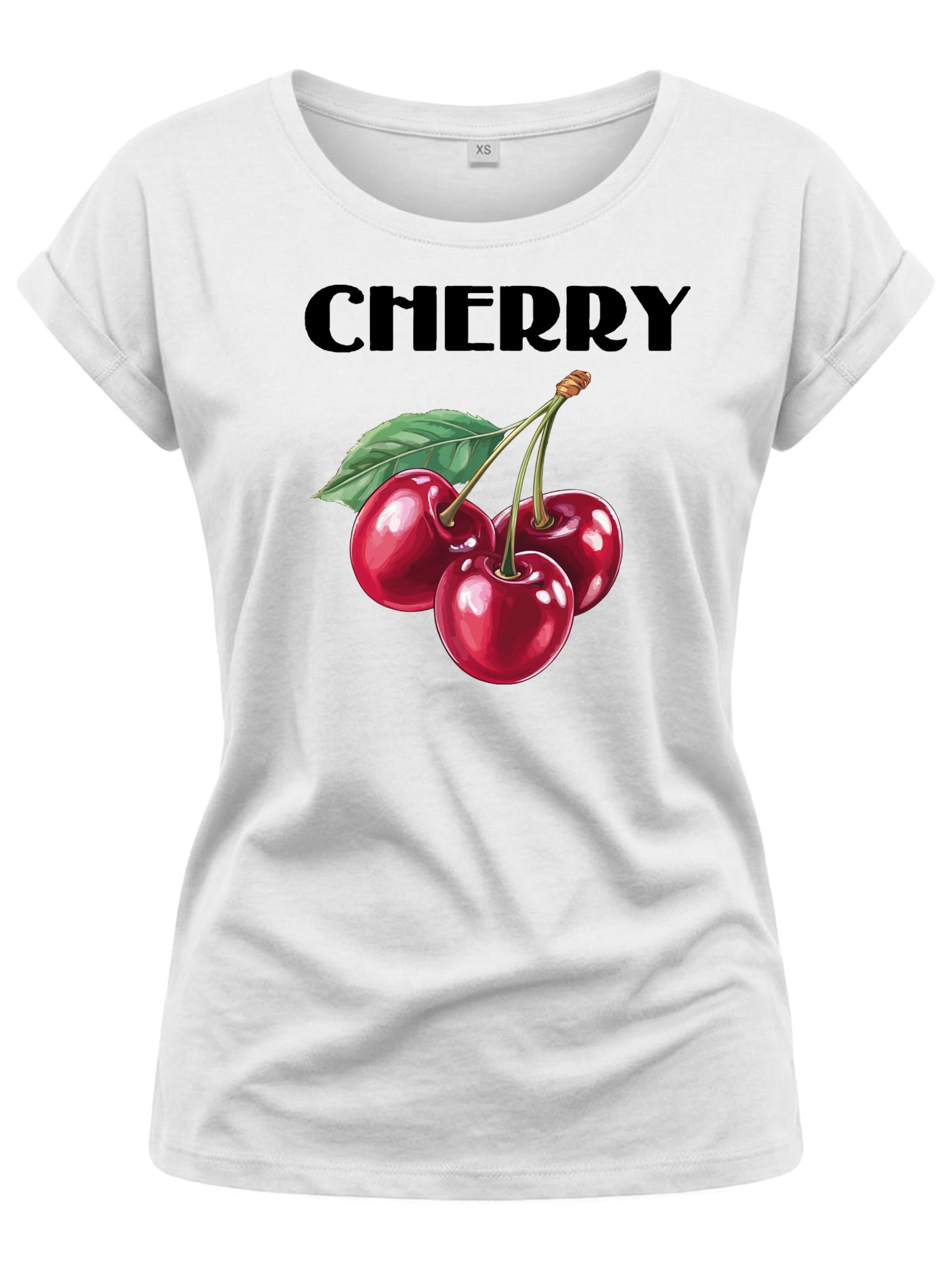 MAKAYA Shirt 'Cherry'‌‌‌‌‌‌‌‌ in Weiß