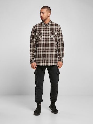 Urban Classics Regular fit Button Up Shirt 'Roots' in Brown