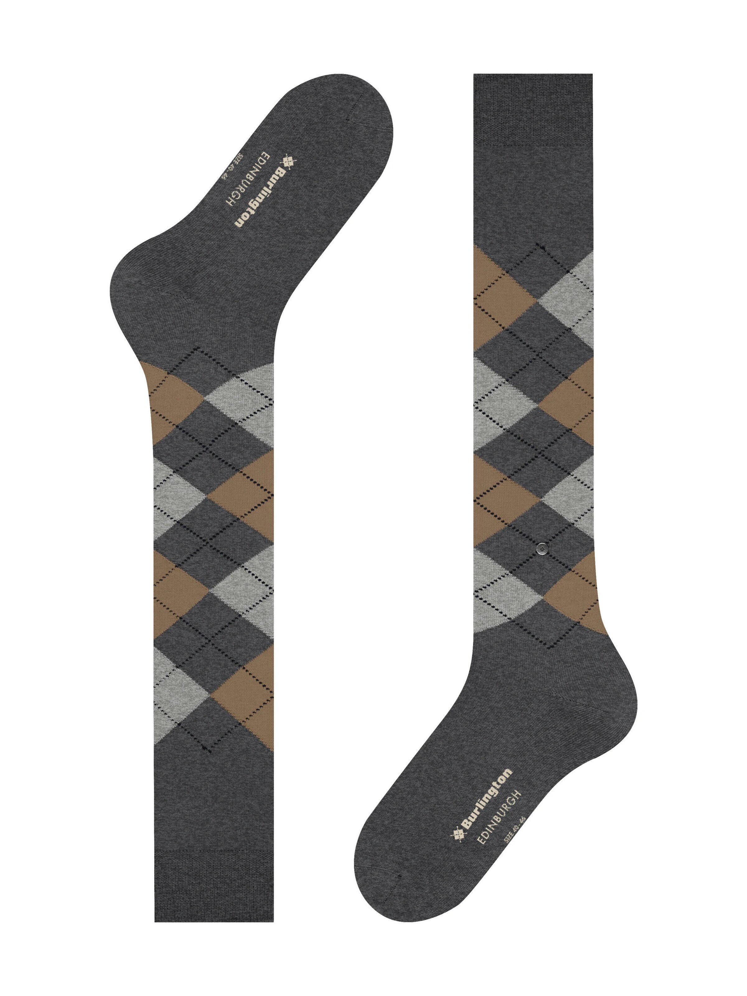 BURLINGTON Knee High Socks 'Edinburgh' in Grey