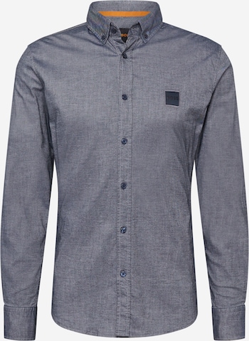 BOSS Orange Button Up Shirt 'Mabsoot' in Blue: front