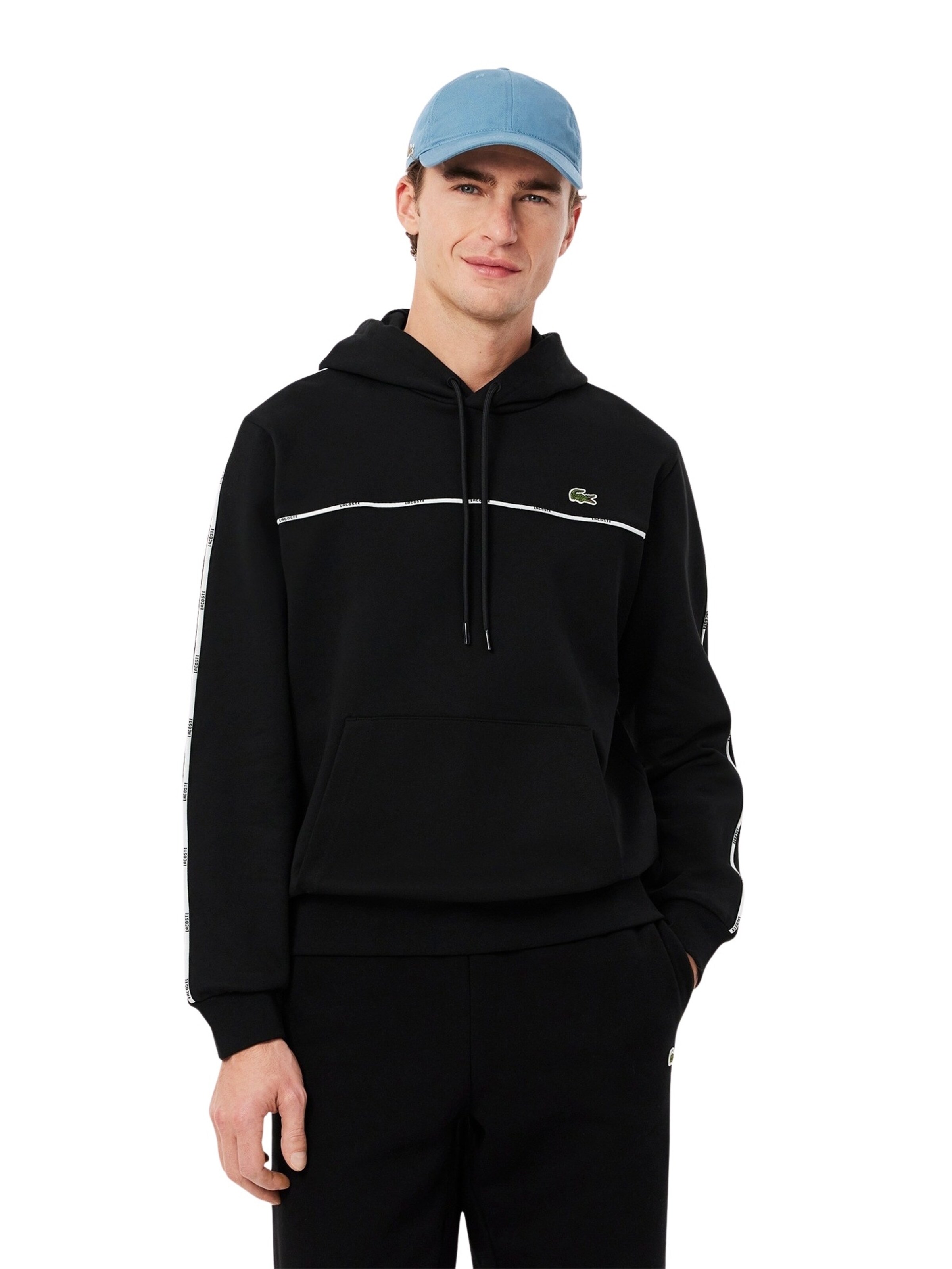 LACOSTE Sweatjacke in Schwarz: Vorderseite