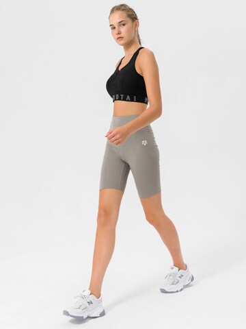 MOROTAI Skinny Sportbroek 'Basic' in Grijs: voorkant