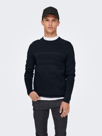 Only & Sons Sweater 'BACE' in Blue: front