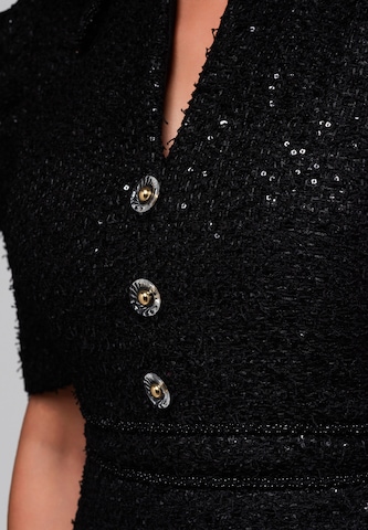 Ombre Cocktailjurk in Zwart