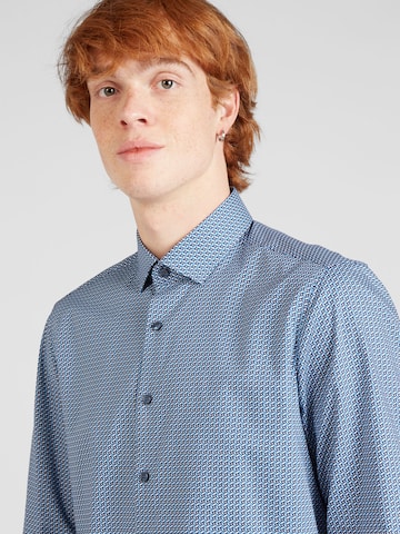 OLYMP - Slim Fit Camisa 'Level 5' em azul