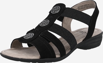 JANA Strap Sandals in Black: front