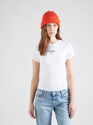 Tommy Jeans Shirt 'ESSENTIAL' in Zwart: voorkant