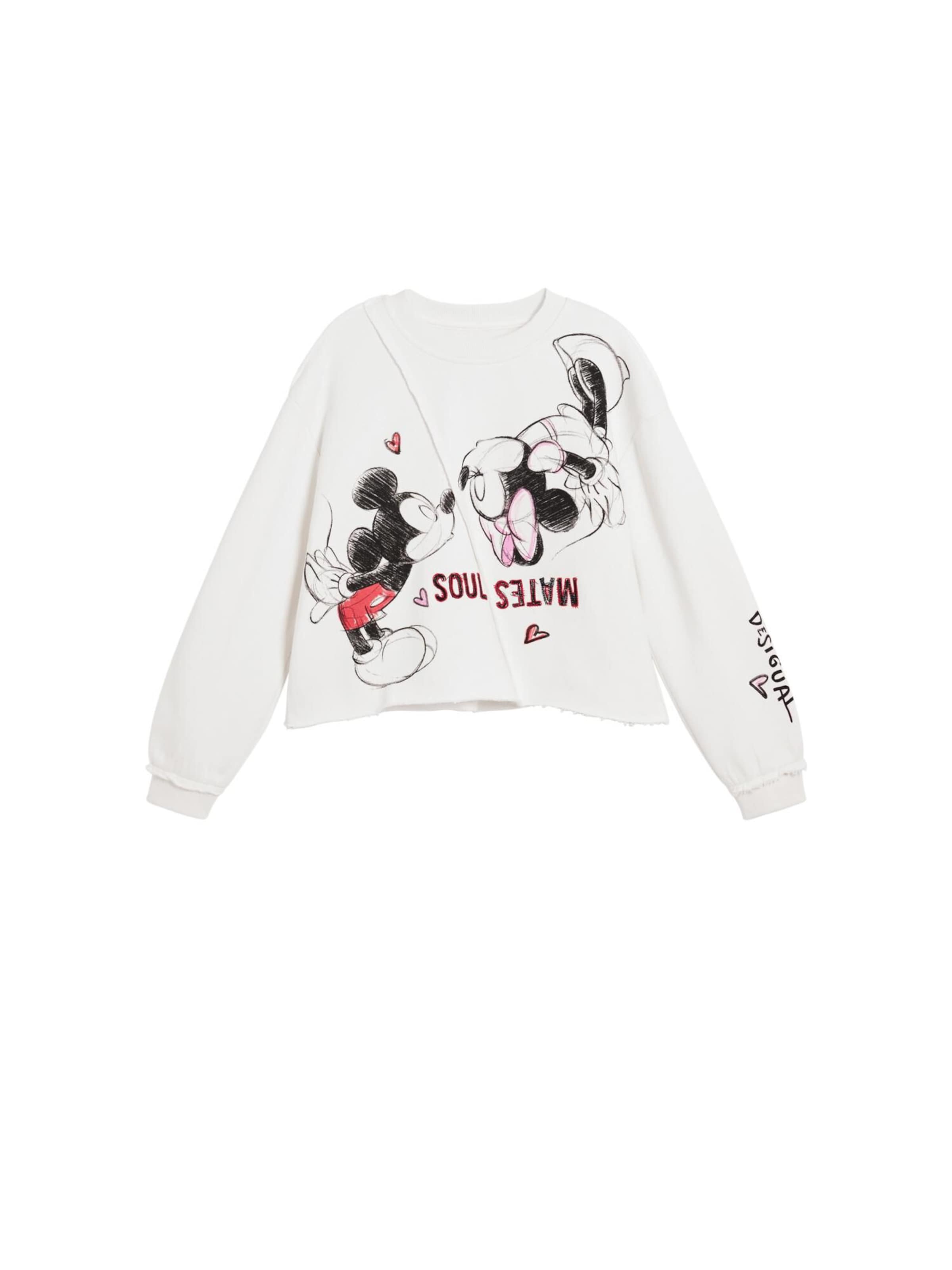 Desigual Свитшот 'Mickey Mouse™ Kiss' в Белый: спереди