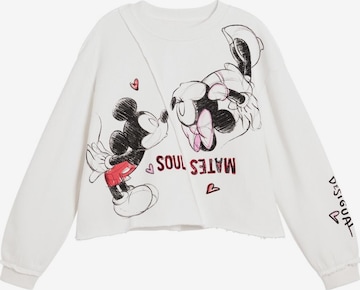 Desigual Collegepaita 'Mickey Mouse™ Kiss' värissä valkoinen: etupuoli