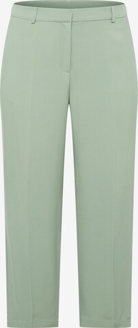 A LOT LESS Wide leg Trousers with creases 'Daliah' in Green: front