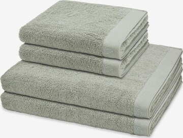 ROSS Towel 'Doubleface Stripes' in Green: front