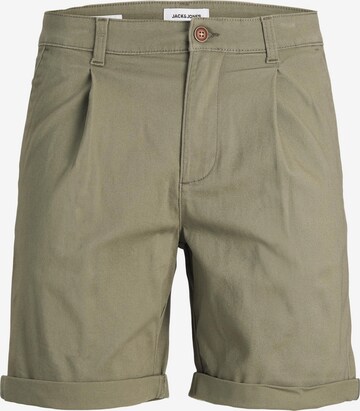 JACK & JONES Pleat-front trousers 'DAVE' in Green: front