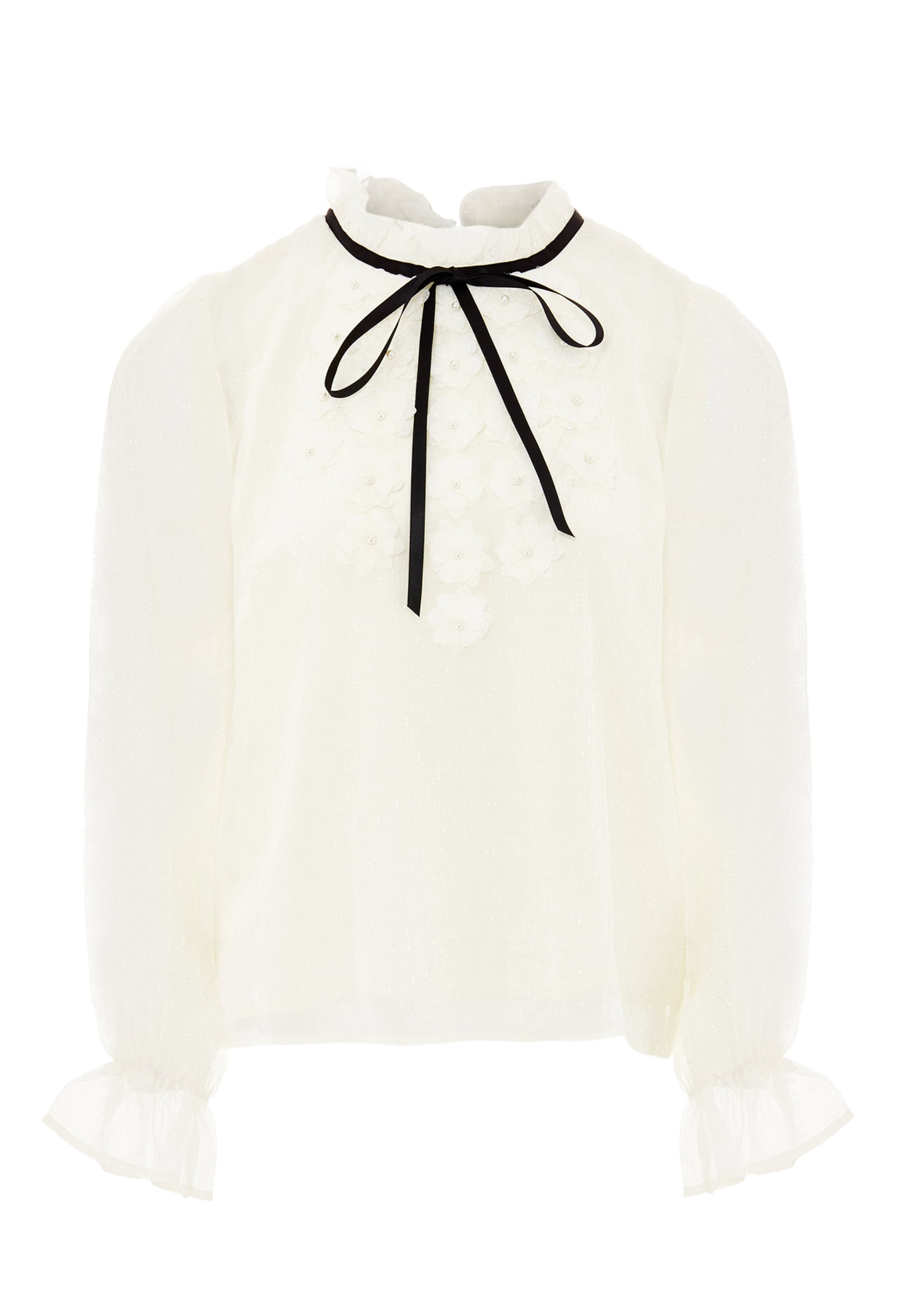 balts nascita Blūze: no priekšpuses